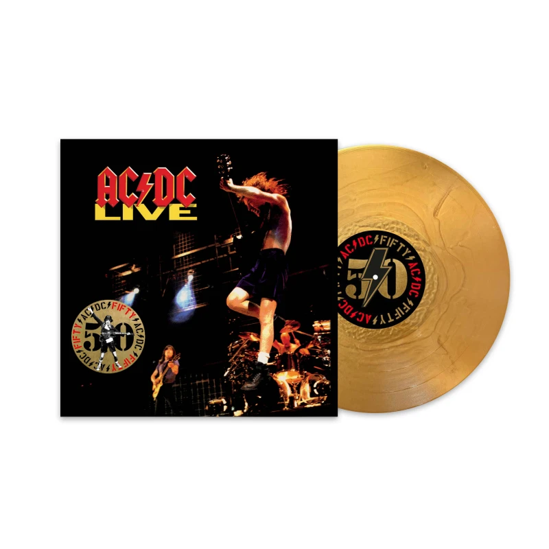 Image of AC/DC AC/DC Live [50th Anniversary Edition - Gold Vinyl] 2LP Black unisex