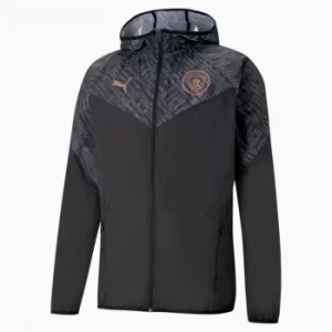 Image of PUMA Manchester City FC Mens Warm Up Jacket, Black/Copper, size Medium, Clothing
