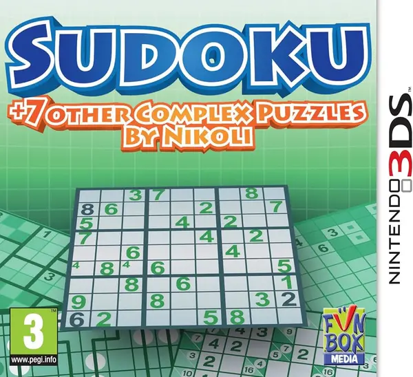 Image of Sudoku 7 other Complex Puzzles by Nikoli Nintendo 3DS Game