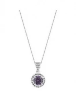 Image of Simply Silver Sterling Silver Cubic Zirconia Purple Clara Necklace