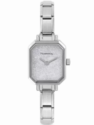 Image of Nomination CLASSIC Paris Silver Glitter Rectangular Dial Bracelet...