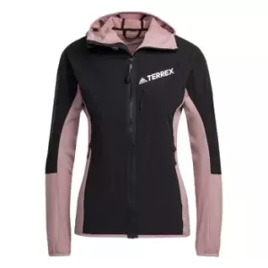 Image of adidas Techrock Flooce Wind Hooded Jacket Womens - Magic Mauve / Black