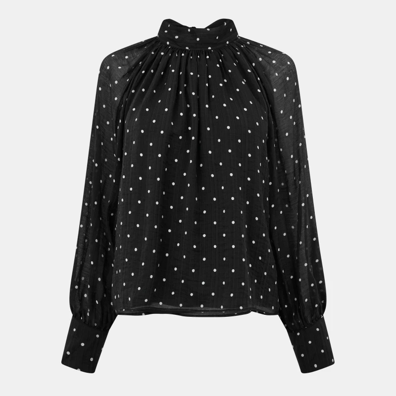 Image of Nobodys Child Womens Celeste Long-Sleeve Blouse Black female 4 (3XS)