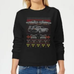 Image of Back To The Future Back In Time for Christmas Womens Sweatshirt - Black - 5XL