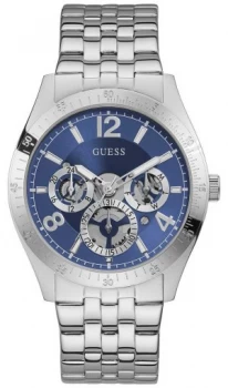 Image of Guess Vector Mens Stainless Steel Bracelet Blue Dial Watch