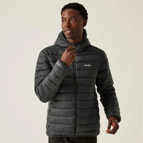 Image of Regatta Hooded Marizion Jacket - Ash(Danger Red) 2XL