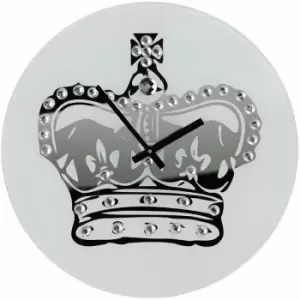 Image of Premier Housewares - Glass Crown with Diamantes Wall Clock