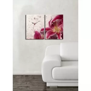 Image of 2P3040CS-71 Multicolor Decorative Canvas Wall Clock (2 Pieces)