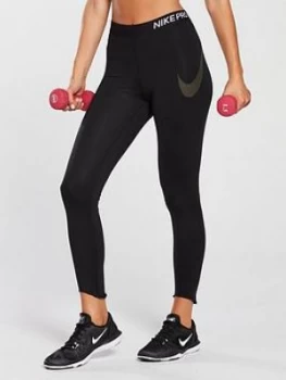 Image of Nike Training 78 Metallic Tight Black Size S Women