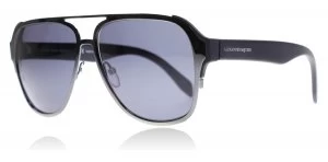 Image of Alexander McQueen AM0012S Sunglasses Ruthenium Black Smoke 003 58mm