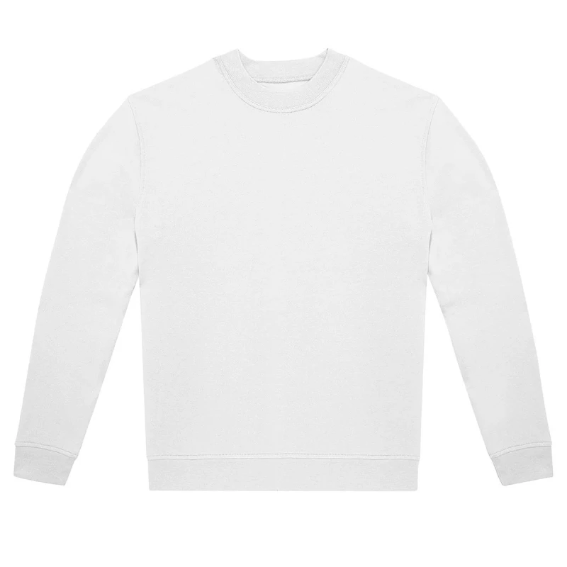 Image of B&C Mens ID.222 Crew Neck Sweatshirt in White Size: XS White Male XS