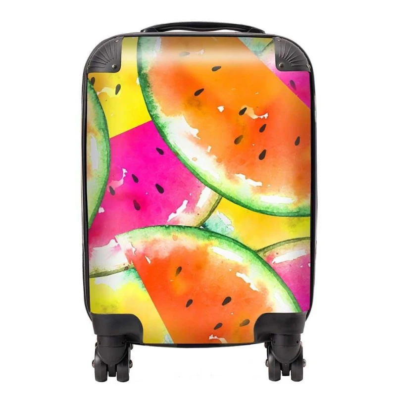 Image of Warren Reed - Designer Watermelon Design Suitcase in Orange Size: Large Orange Unisex Large