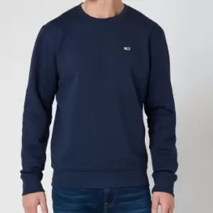 Image of Tommy Jeans Mens Regular Fleece Crewneck Sweatshirt - Twilight Navy - S