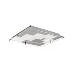 Image of Jersey Ceiling 20W LED Square 3000K, 1800lm, Polished Chrome/Opal White Glass, 3yrs Warranty