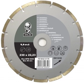 Image of Atlas Uni Diamond Cutting Blade - 230 x 22.23mm