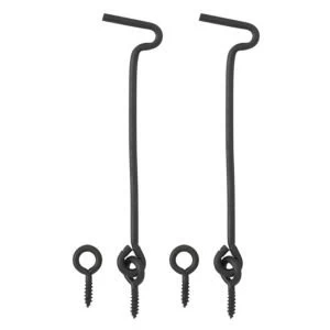 Image of BQ Black Metal Hook Eye L100mm Pack of 2