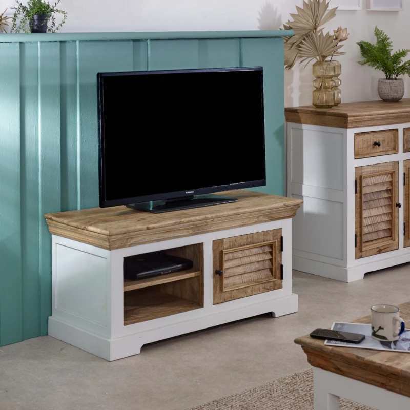 Image of Indian Hub Alfie Wood TV Cabinet/Bench