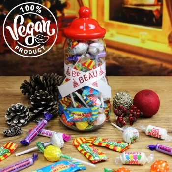 Image of Personalised Snowman Sweet Jar - Sweet Mix