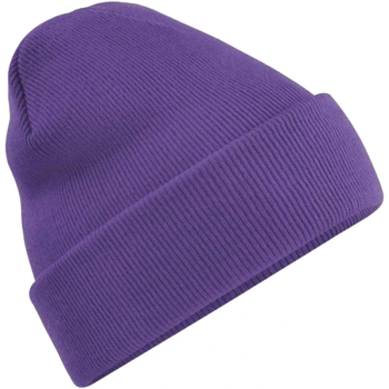 Image of Beechfield Beechfield Men Original Cuffed Beanie in Purple Purple One Size Male 5063425297481
