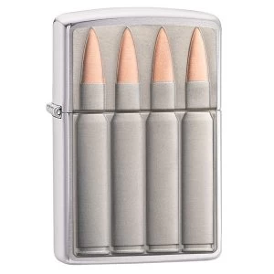 Image of Zippo Unisexs Bullets Chrome Regular Windproof Lighter