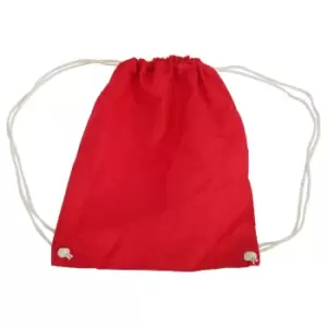 Image of Westford Mill Cotton Gymsac Bag - 12 Litres (Pack of 2) (One Size) (Bright Red)