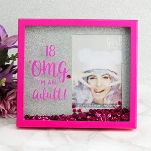 Image of 4" x 6" - Girl Talk Sparkle Box Frame - 18 OMG I'm an Adult