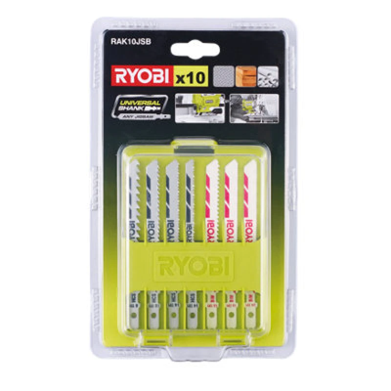 Image of Ryobi Jigsaw Blade Set (10 Piece) - Rak10Jsb