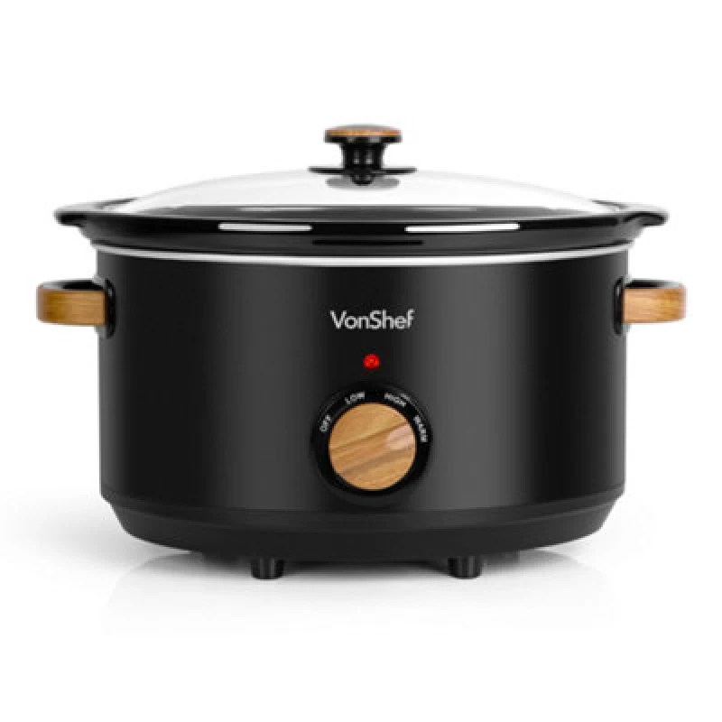 Image of VonShef Stainless Steel 6.5L Slow Cooker Silver unisex