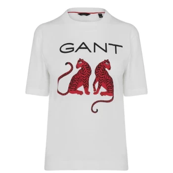 Image of Gant Tigress T Shirt Womens - White