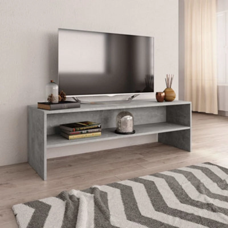 Image of Vidaxl TV Cabinet Concrete Grey 120X40X40 Cm Engineered Wood