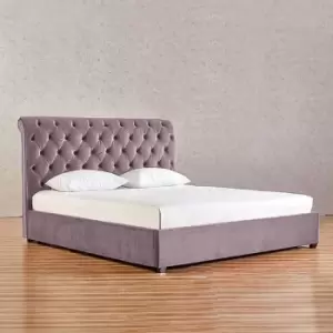 Image of Kelist Upholstered Beds - Plush Velvet, King Size Frame, Pink - Pink