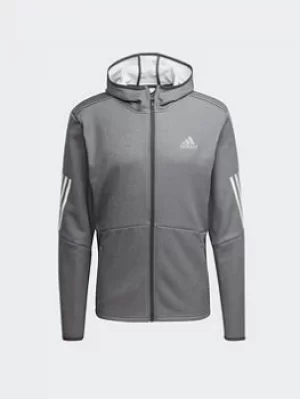 Image of adidas Full-zip Hoodie, Grey, Size S, Men