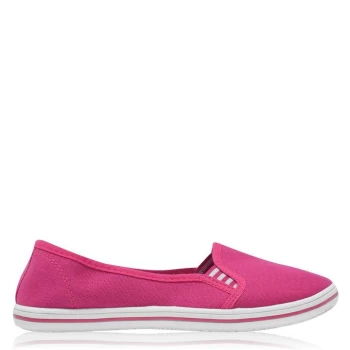 Image of Slazenger Ladies Canvas Slip On Shoes - Fuschia