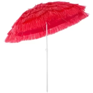 Image of Garden Beach Sun Parasol Patio Umbrella Shade Hawaiian Outdoor Party New Tilt Red