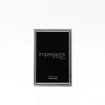 Image of 4" x 6" - Silver Plated Photo Frame with Beaded Edge