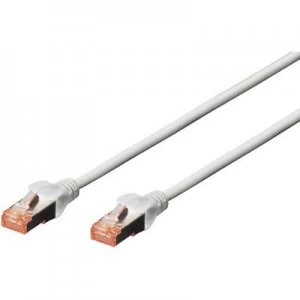 Image of Digitus RJ45 Network cable, patch cable CAT 6 S/FTP 25m Grey Halogen-free, twisted pairs, incl. detent, Flame-retardant
