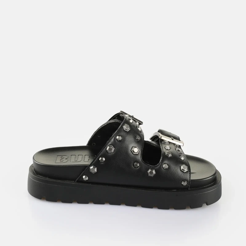 Image of Buffalo Womens mules Buffalo Raya Ari Stud - Vegan Nappa Noir Female 41
