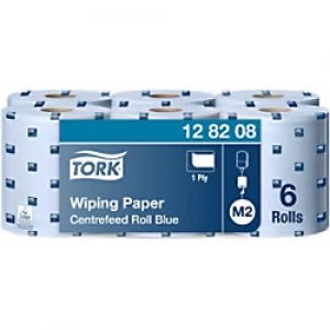 Image of Tork Wiping Paper M2 1 Ply Rolled Blue 6 Rolls of 1125 Sheets