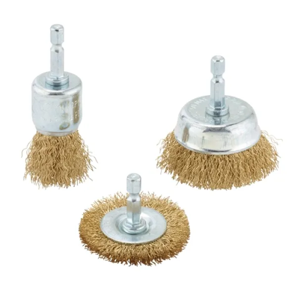 Image of Draper Brassed Steel Crimped Wire Brush Set (3 Piece)