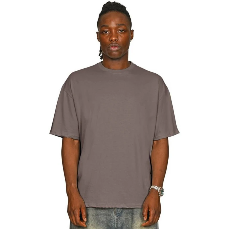 Image of Casual Classics Mens Combed Ringspun Cotton Oversized T-Shirt in Taupe Size: XS Taupe Male XS
