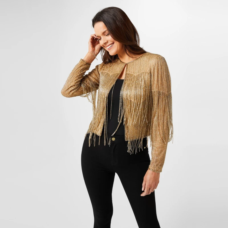 Image of Biba Biba Embellished Jacket - Metallics Metallics 8