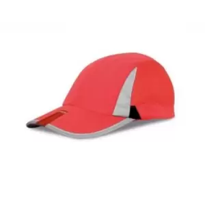 Image of Spiro Unisex 2 Panel Sport Baseball Cap (One size) (Red/Black)