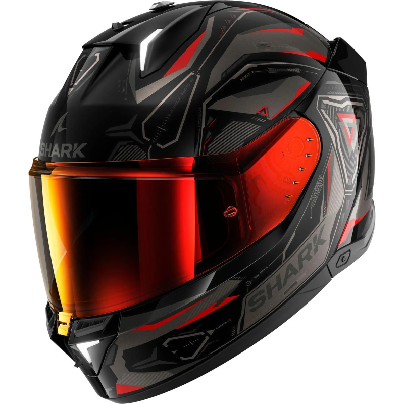 Image of Shark Skwal i3 Linik Helmet, black-grey-red, Size 2XL for Men