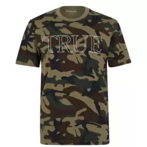 Image of True Religion Camo Logo T Shirt - Green