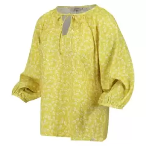 Image of Regatta Orla Kiely Tie Neck Blouse - YellowPrsley
