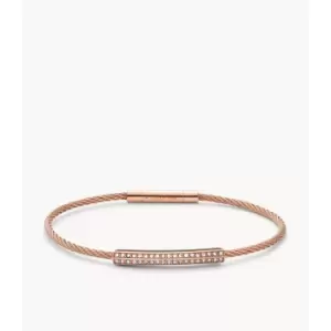 Image of Fossil Womens Bar Rose Gold-Tone Steel Bracelet - Rose Gold
