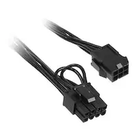 Image of OcUK Value 6-pin PCIe to 6 + 2-pin PCIe Adapter / Extension Black 25cm