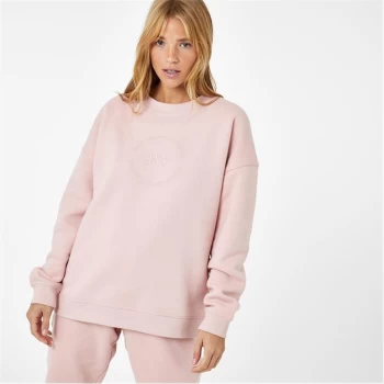 Image of Jack Wills Circle Embroidered Longline Sweatshirt - Pink