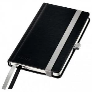 Image of Style Notebook Hard Cover A6 Ruled Satin Black - Outer Carton of 5