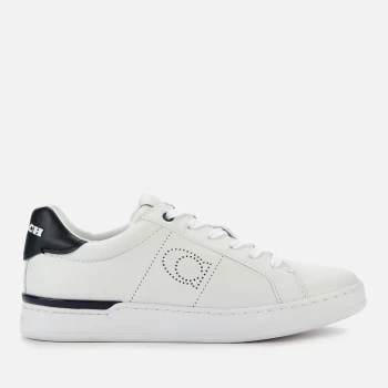 Image of Coach Womens Lowline Leather Cupsole Trainers - Optic White/Midnight Navy - UK 6